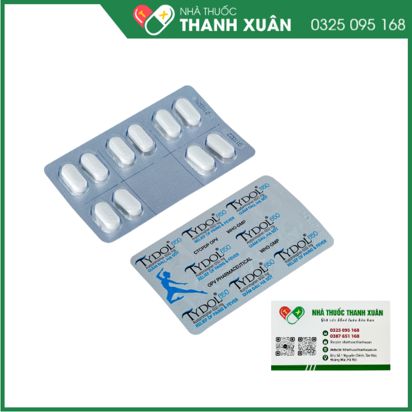 Tydol 650 hạ sốt, giảm đau từ nhẹ đến trung bình